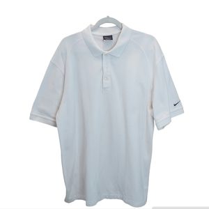 Nike Golf  mens white collared casual sports short sleeve polo shirt size XL